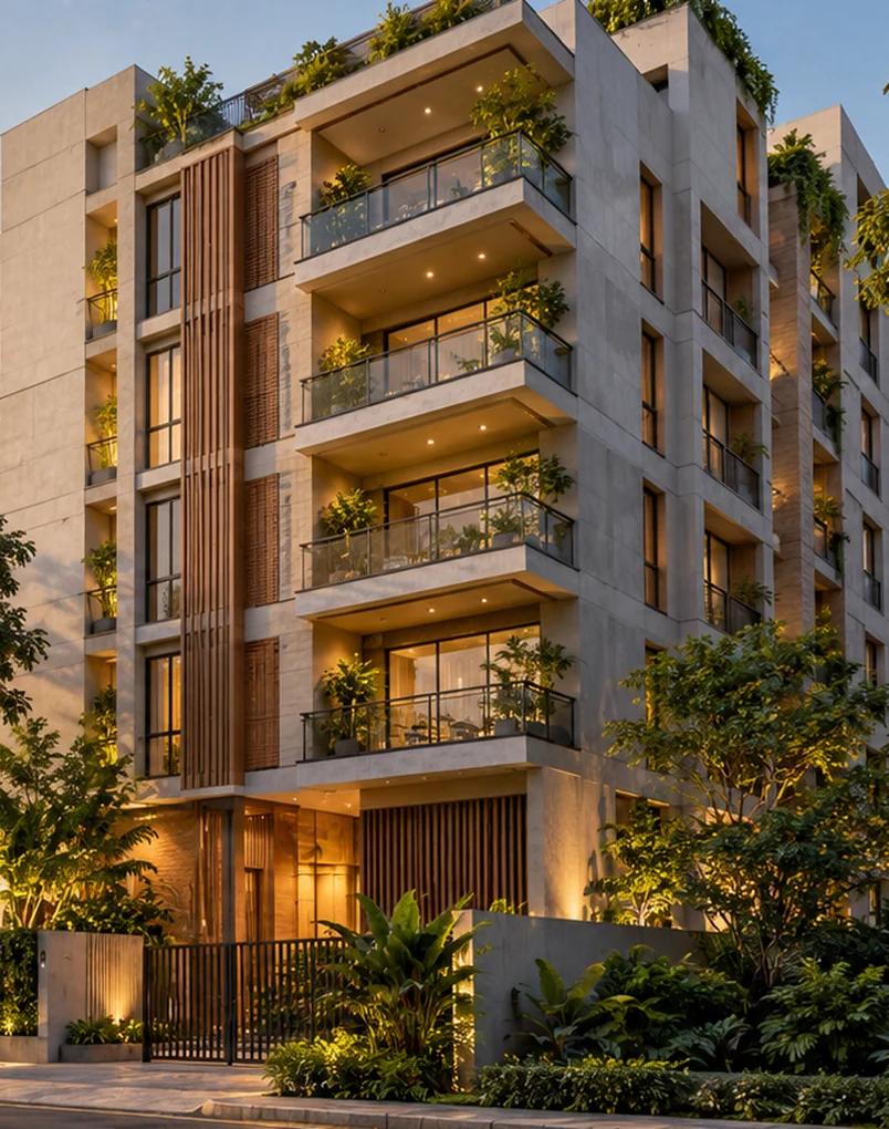 Conceptual contemporary residential architecture; not the actual project